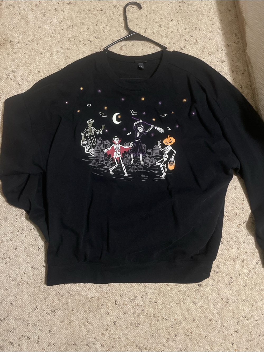 Torrid Black Halloween Skeleton Graphic Sweater